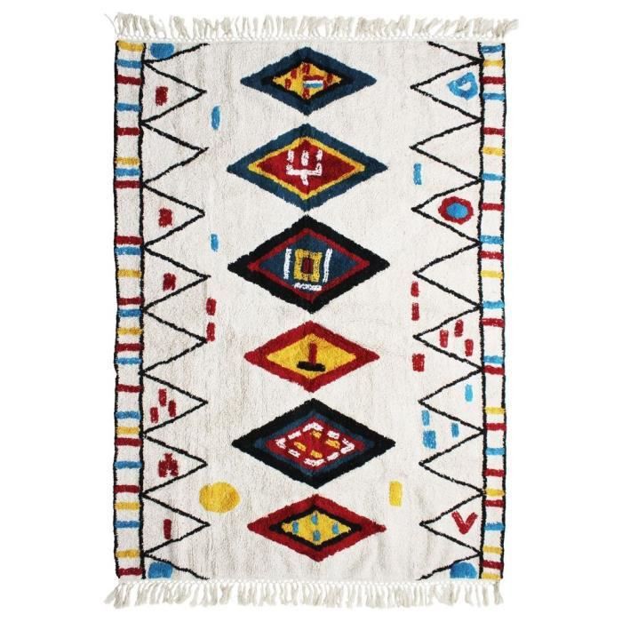 Tapis Berbere Color - 120 x 170 cm - Blanc - Photo n°1