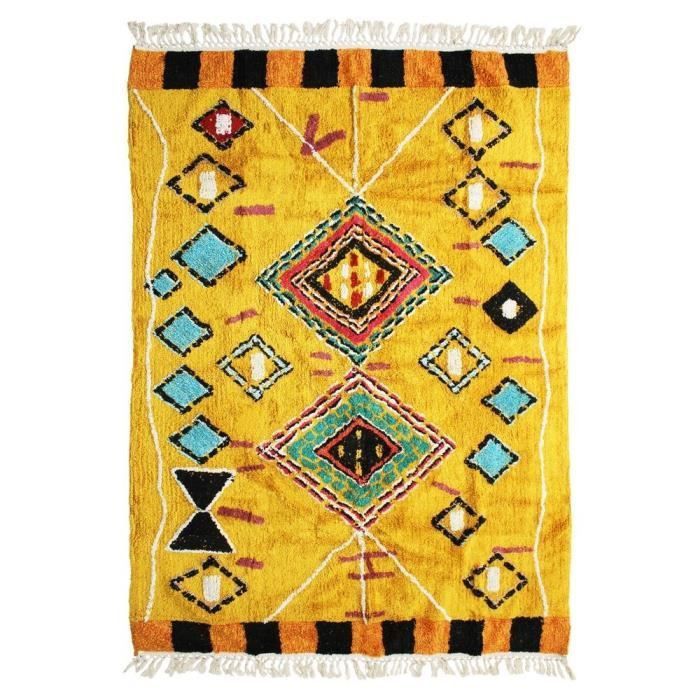 Tapis Berbere Color - 160 x 230 cm - Jaune - Photo n°1