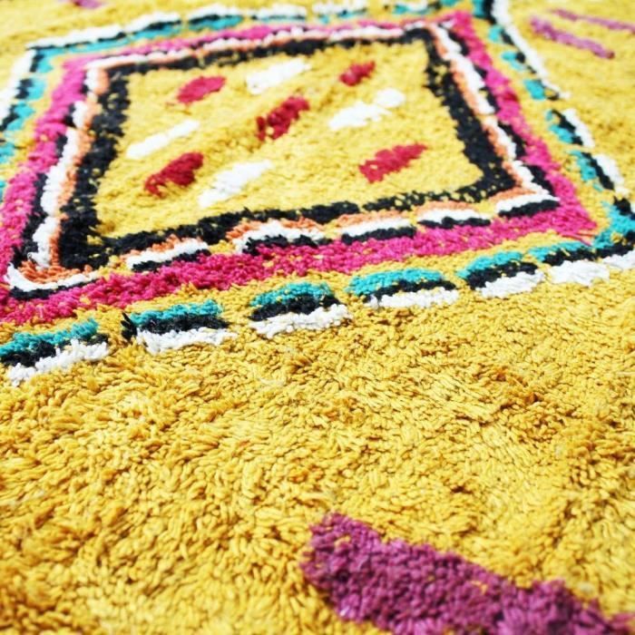 Tapis Berbere Color - 160 x 230 cm - Jaune - Photo n°3