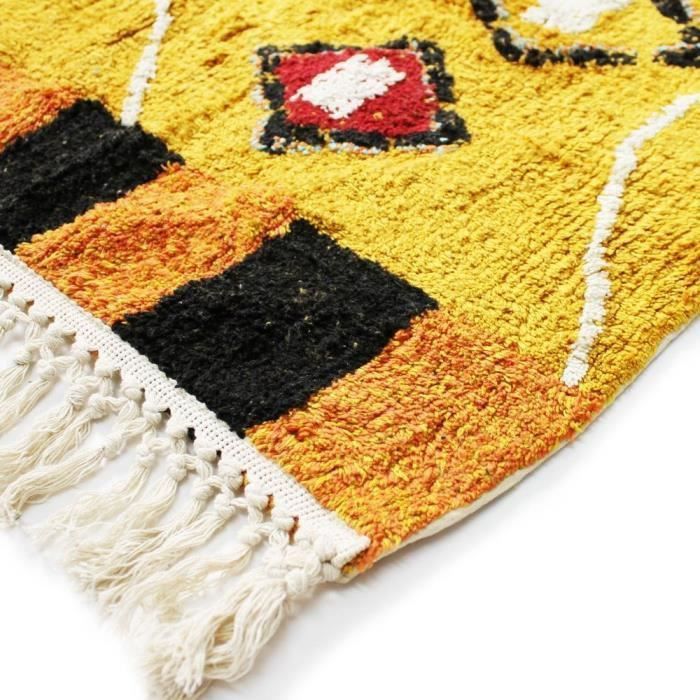 Tapis Berbere Color - 160 x 230 cm - Jaune - Photo n°4