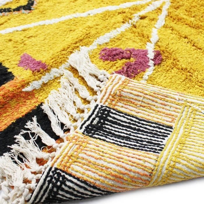 Tapis Berbere Color - 160 x 230 cm - Jaune - Photo n°5