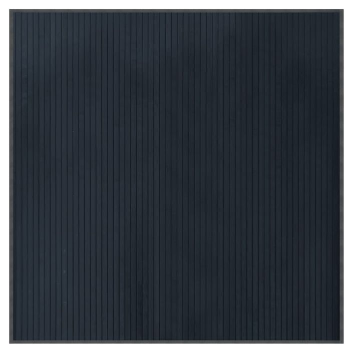 Tapis carré gris 100x100 cm bambou - Photo n°1