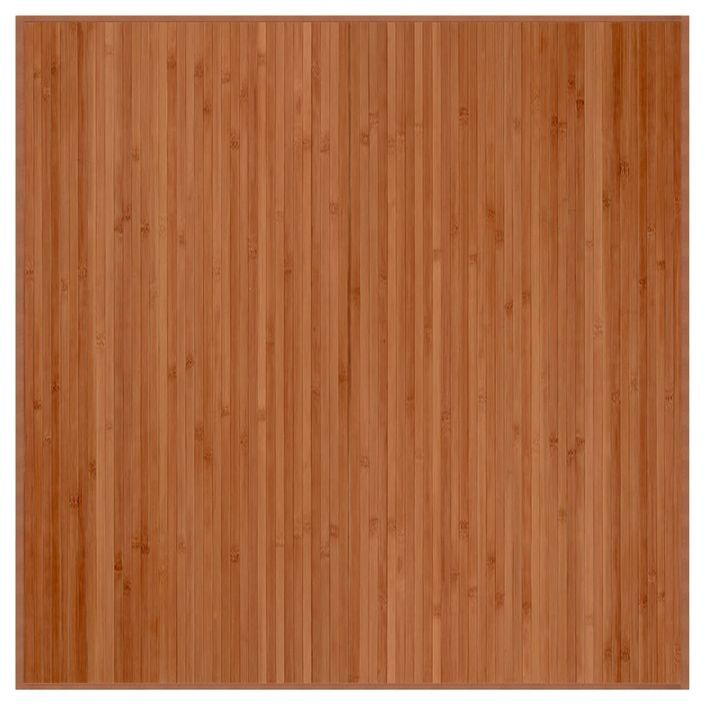 Tapis carré marron 100x100 cm bambou - Photo n°1