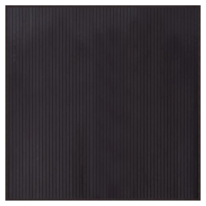 Tapis carré marron foncé 100x100 cm bambou - Photo n°1