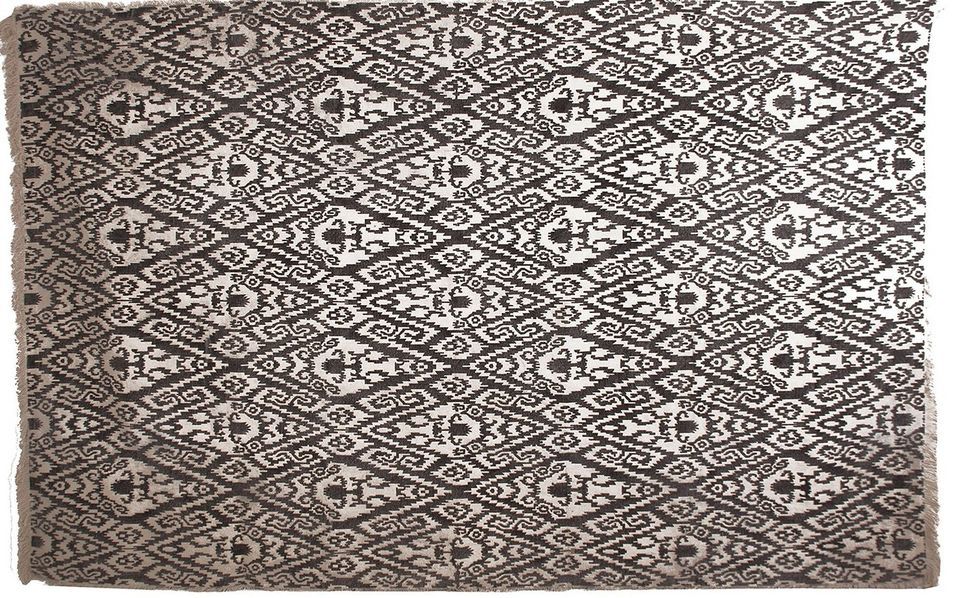 Tapis colonial en coton noir et blanc Najia - Photo n°1
