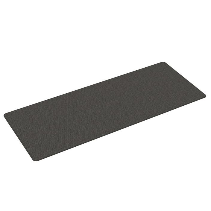 Tapis de couloir aspect sisal anthracite 80x200 cm - Photo n°1