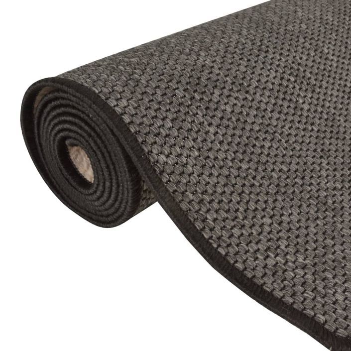 Tapis de couloir aspect sisal anthracite 80x200 cm - Photo n°5