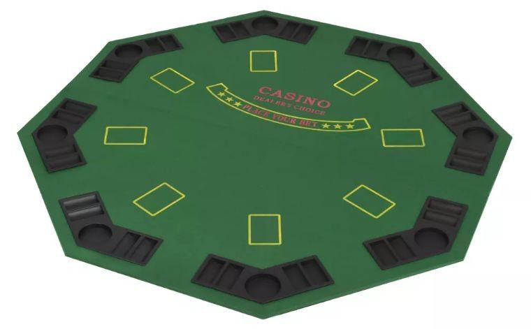Tapis de jeu de poker octogonal 8 joueurs vert Winner - Photo n°2
