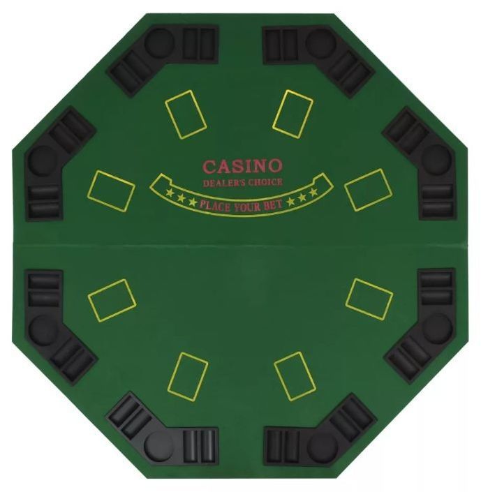 Tapis de jeu de poker octogonal 8 joueurs vert Winner - Photo n°4