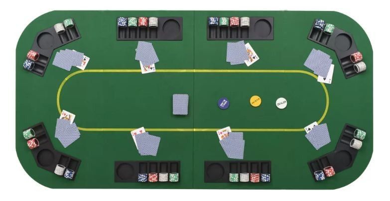 Tapis de jeu de poker rectangulaire 8 joueurs vert Winner - Photo n°4
