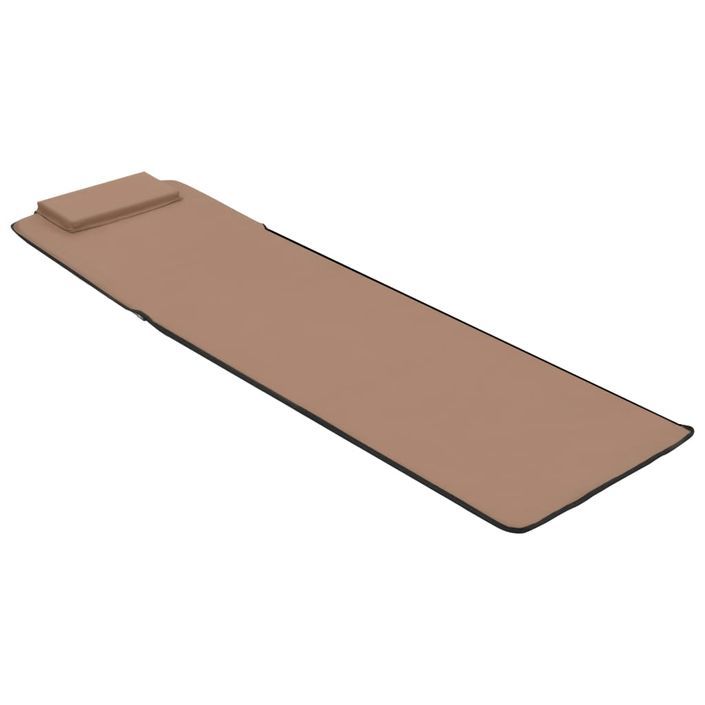 Tapis de plage pliables 2 pcs Acier et tissu Marron - Photo n°7