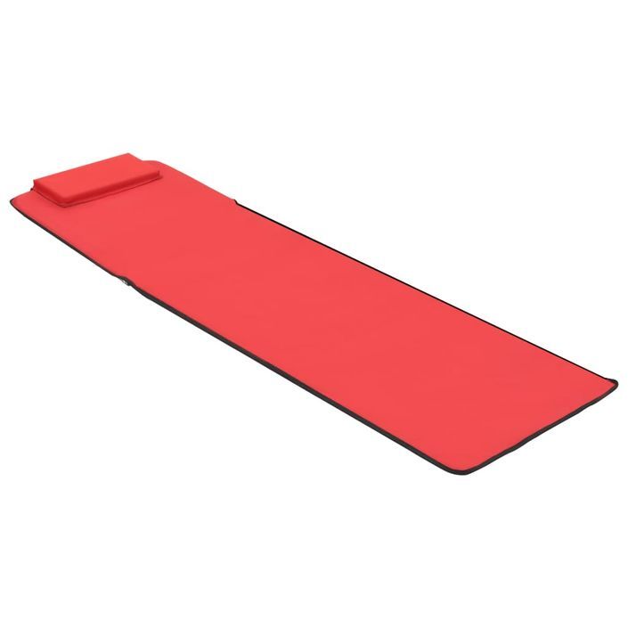 Tapis de plage pliables 2 pcs Acier et tissu Rouge - Photo n°7