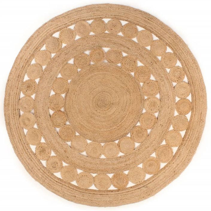 Tapis Design tressé Jute 180 cm Rond - Photo n°1