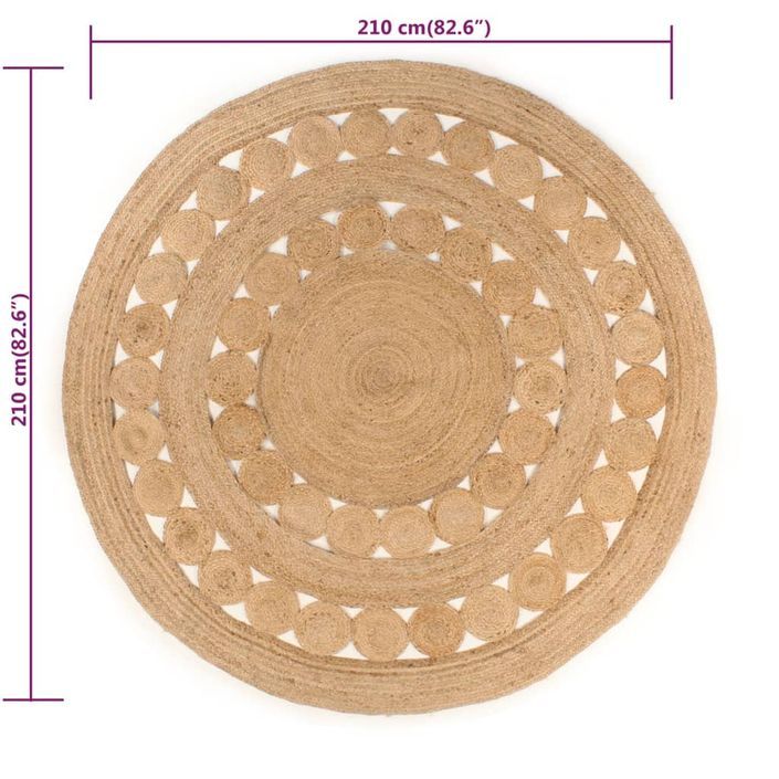 Tapis Design tressé Jute 210 cm Rond - Photo n°6