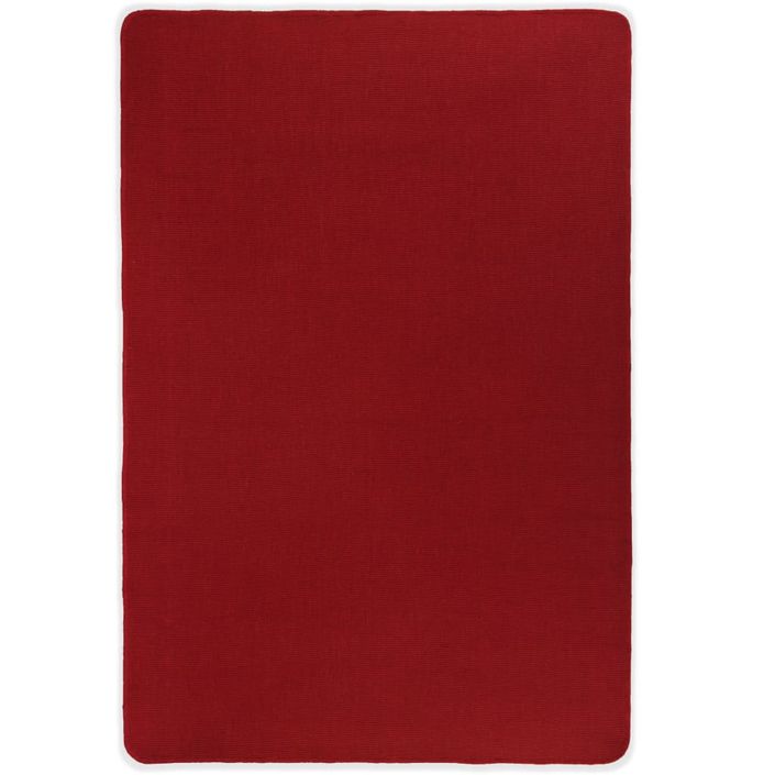 Tapis en jute avec support en latex 140 x 200 cm Rouge - Photo n°1