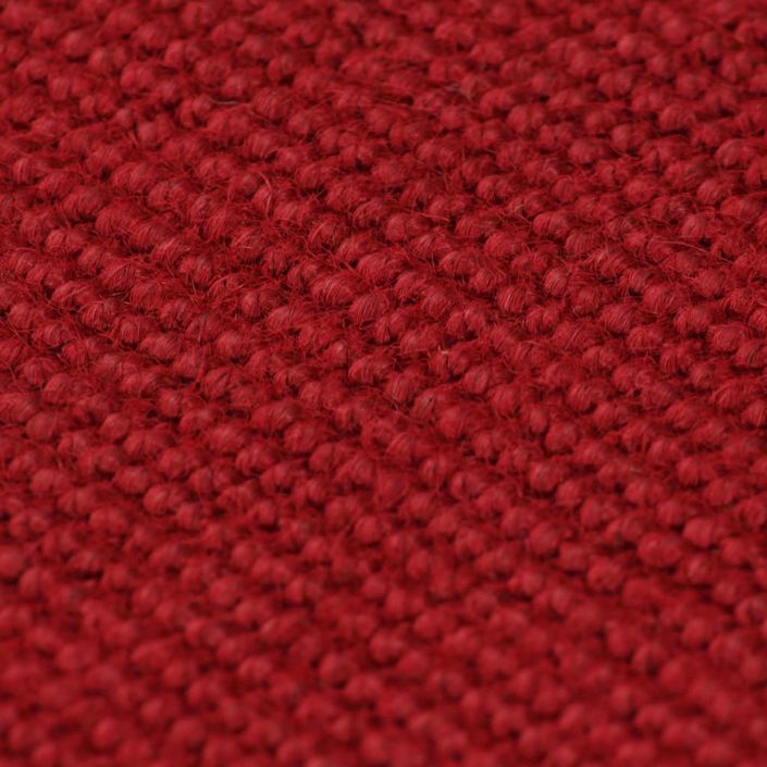 Tapis en jute avec support en latex 140 x 200 cm Rouge - Photo n°2