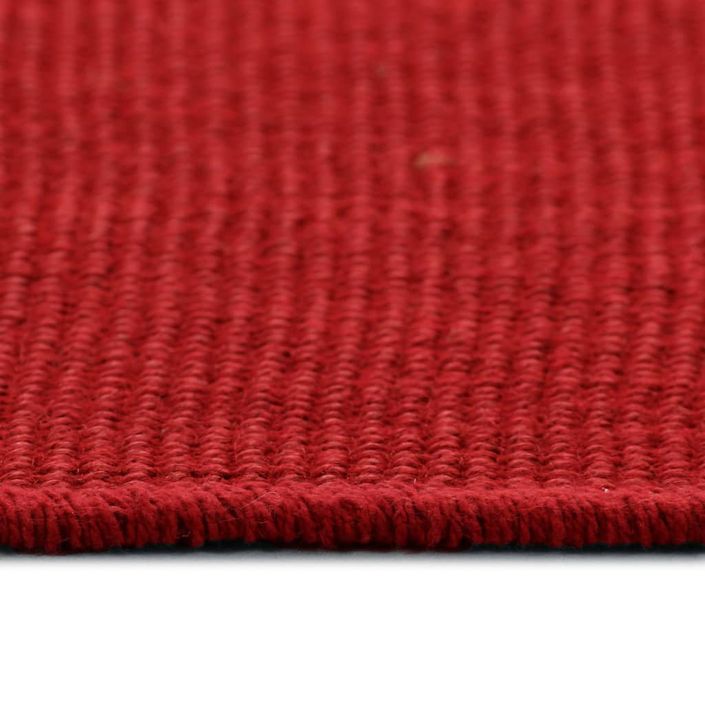 Tapis en jute avec support en latex 140 x 200 cm Rouge - Photo n°3