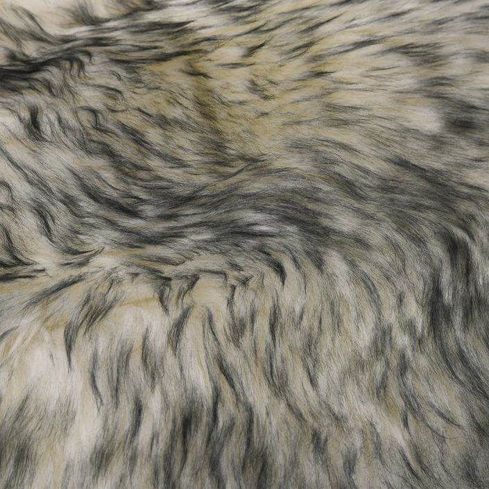 Tapis en peau de mouton 60 x 180 cm Mélange de gris foncé - Photo n°2