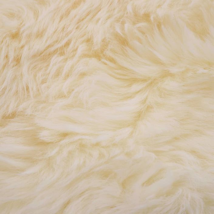 Tapis en peau de mouton 60 x 90 cm Blanc - Photo n°2