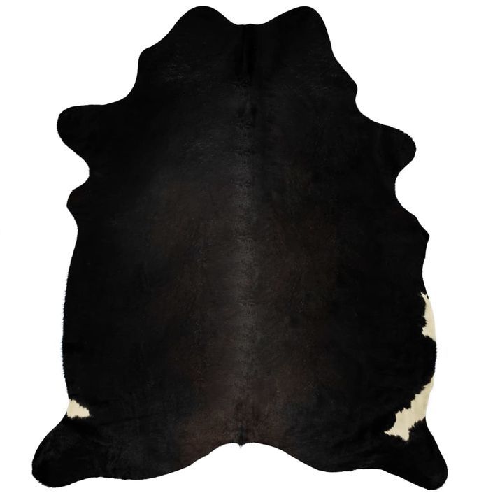 Tapis en peau de vache véritable Noir 150 x 170 cm - Photo n°5