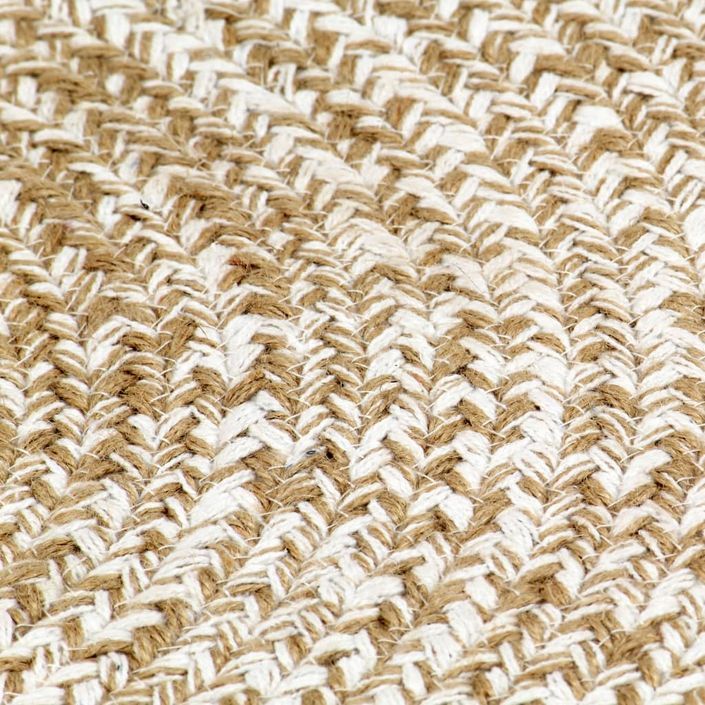 Tapis fait à la main Jute Blanc et marron 240 cm - Photo n°4