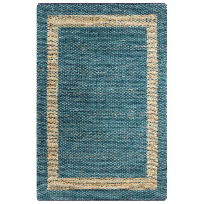 Tapis fait à la main Jute Bleu 120x180 cm - Photo n°1