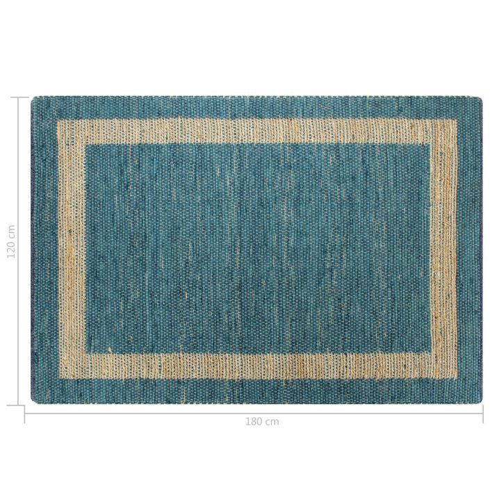 Tapis fait à la main Jute Bleu 120x180 cm - Photo n°6