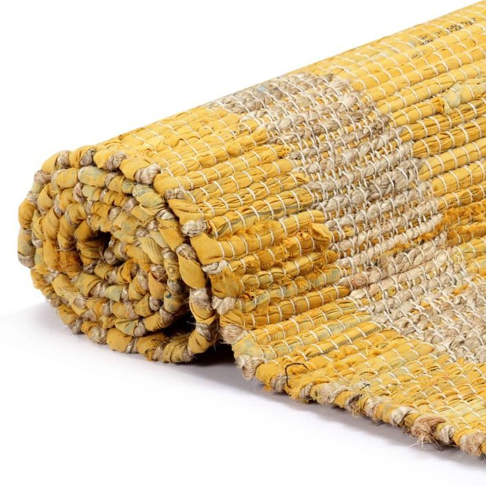 Tapis fait à la main Jute Jaune 160x230 cm - Photo n°4