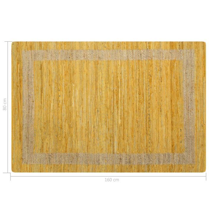 Tapis fait à la main Jute Jaune 80x160 cm - Photo n°6