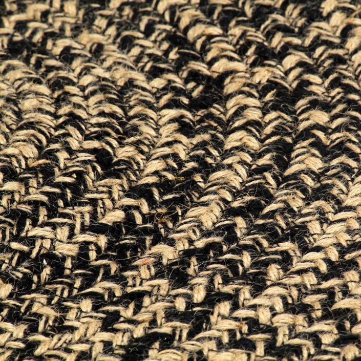 Tapis fait à la main Jute Noir et marron 210 cm - Photo n°4