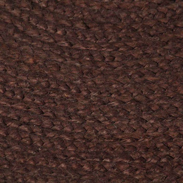 Tapis fait à la main Jute Rond 120 cm Marron - Photo n°3