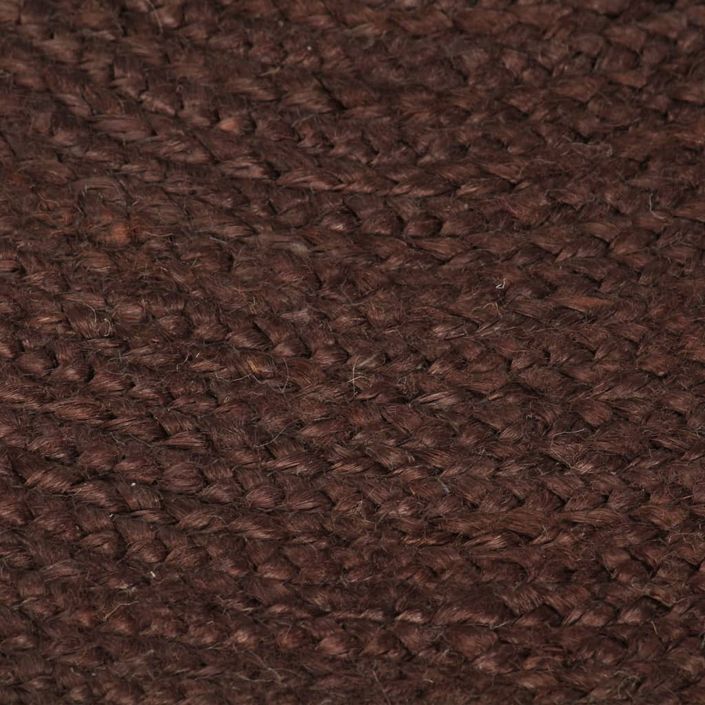 Tapis fait à la main Jute Rond 150 cm Marron - Photo n°3