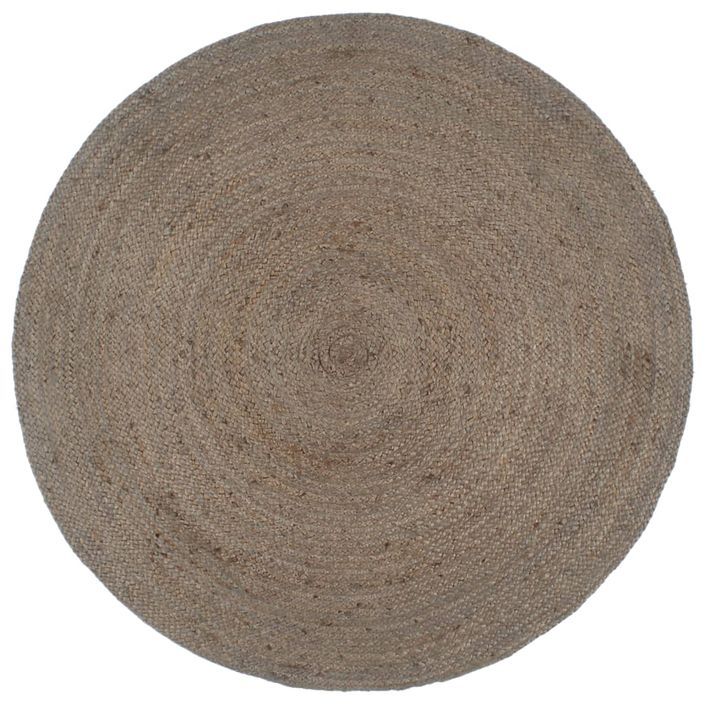 Tapis fait à la main Jute Rond 240 cm Gris - Photo n°1