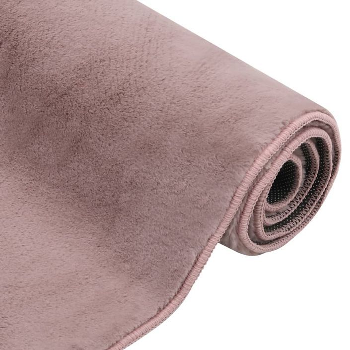 Tapis Fausse fourrure de lapin 180x270 cm Vieux rose - Photo n°4