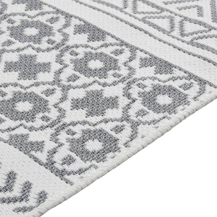 Tapis Gris et blanc 160x230 cm Coton - Photo n°3