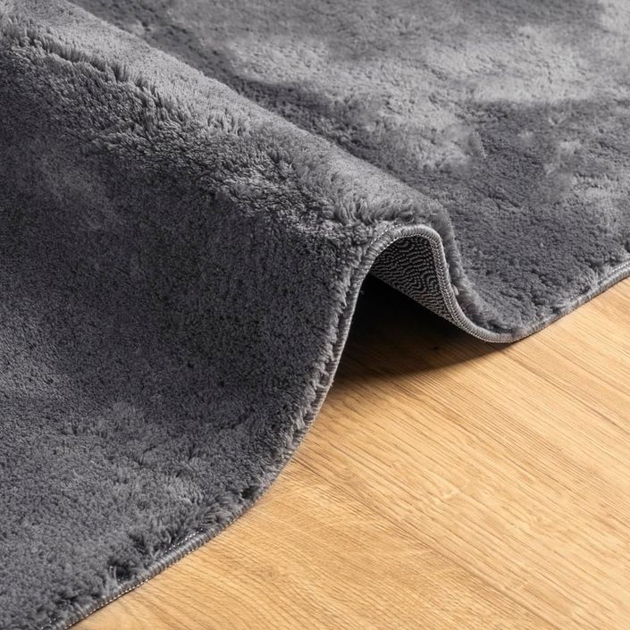 Tapis HUARTE à poils courts doux et lavable anthracite 60x110cm - Photo n°6