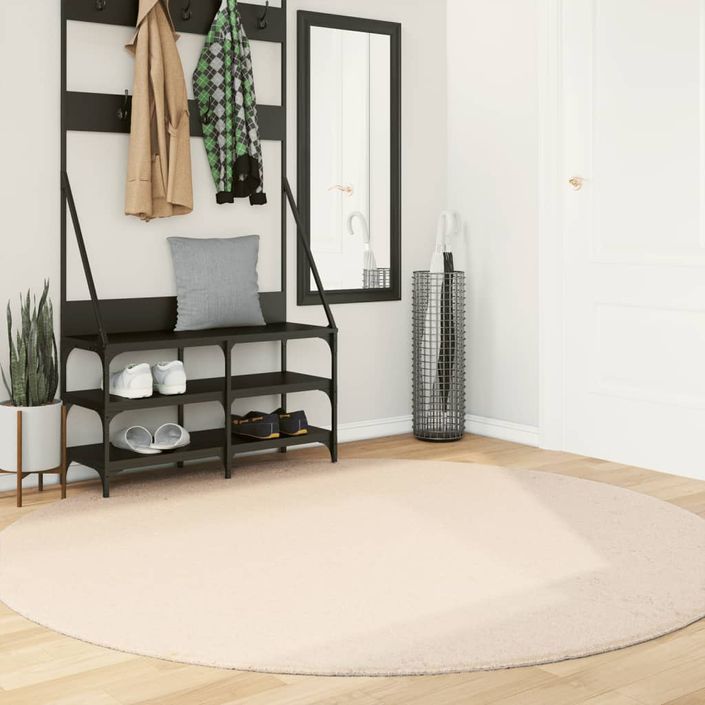 Tapis HUARTE à poils courts doux et lavable beige Ø 200 cm - Photo n°2