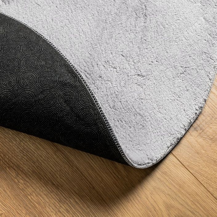 Tapis HUARTE à poils courts doux et lavable gris Ø 100 cm - Photo n°5