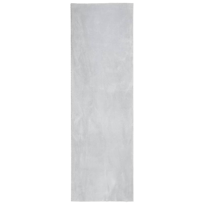 Tapis HUARTE à poils courts doux et lavable gris 80x250 cm - Photo n°1