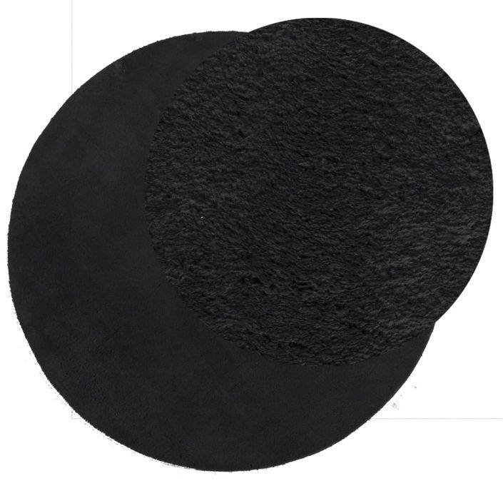 Tapis HUARTE à poils courts doux et lavable noir Ø 100 cm - Photo n°3