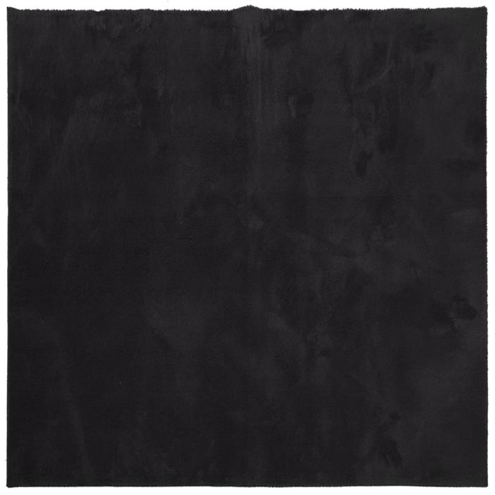 Tapis HUARTE à poils courts doux et lavable noir 120x120 cm - Photo n°1