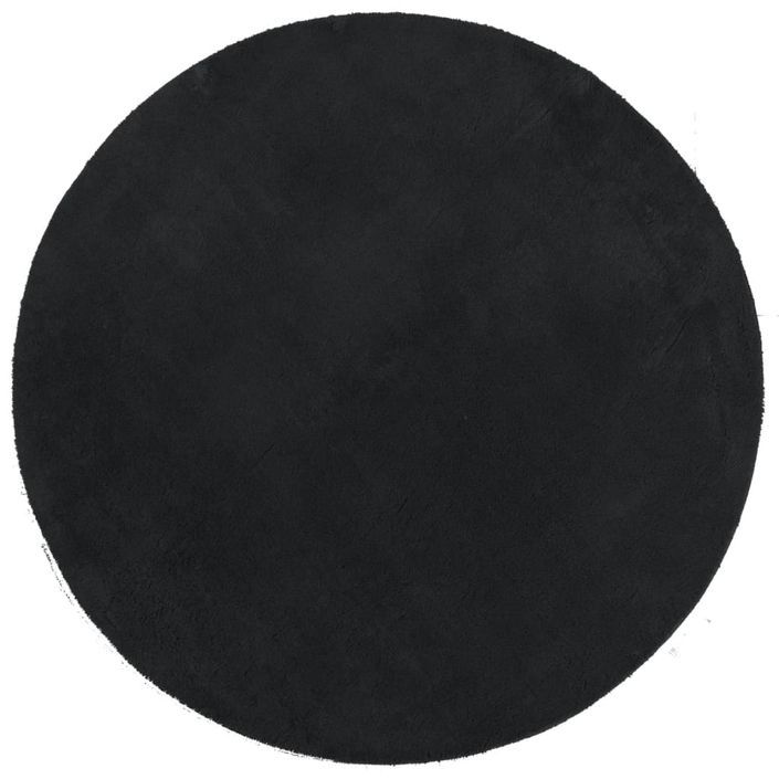 Tapis HUARTE à poils courts doux et lavable noir Ø 160 cm - Photo n°1