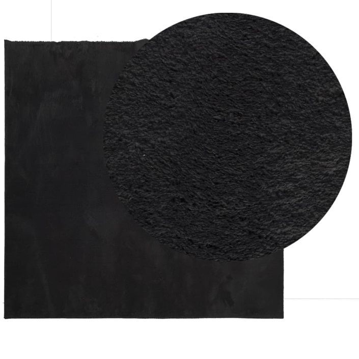 Tapis HUARTE à poils courts doux et lavable noir 200x200 cm - Photo n°3