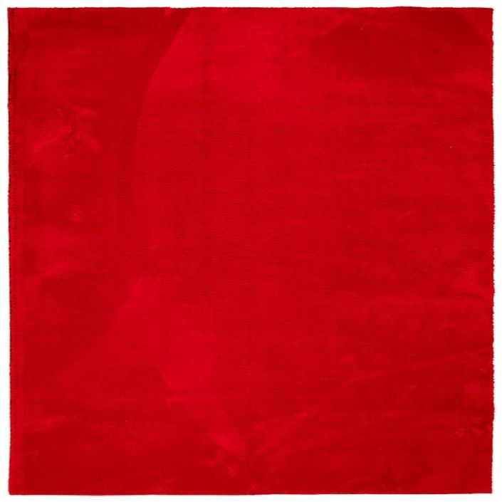 Tapis HUARTE à poils courts doux et lavable rouge 120x120 cm - Photo n°1