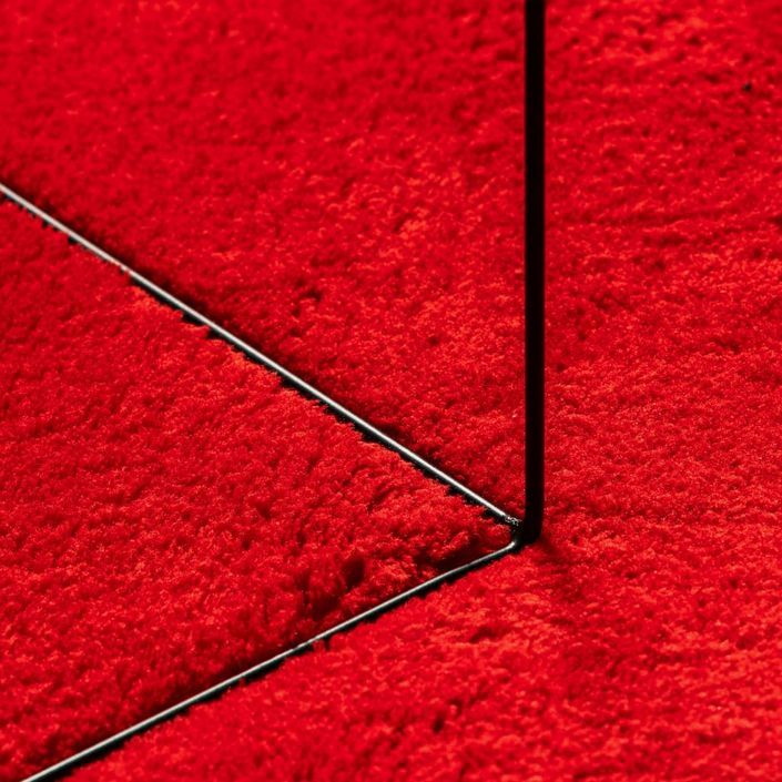 Tapis HUARTE à poils courts doux et lavable rouge 120x120 cm - Photo n°8