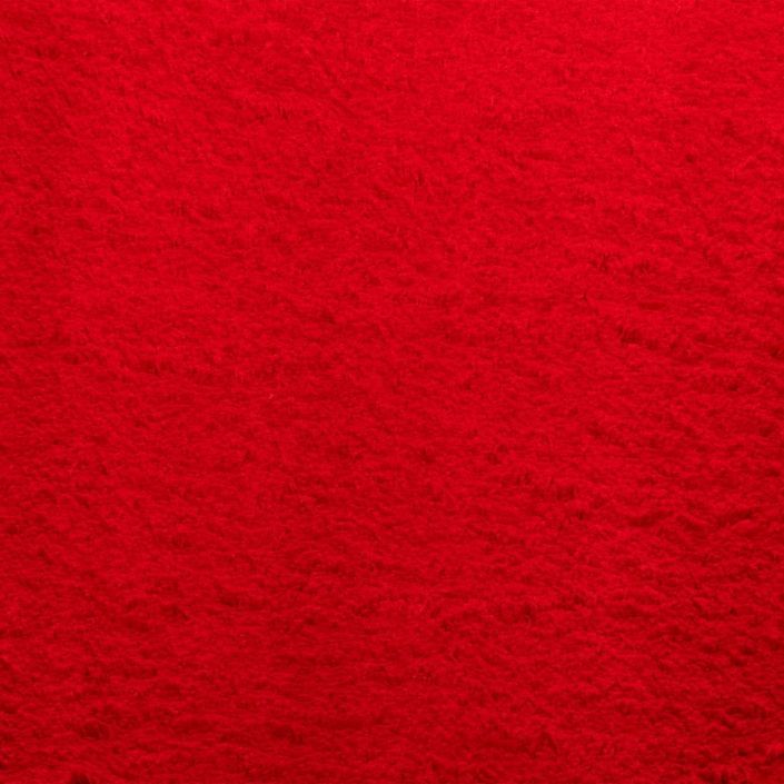 Tapis HUARTE à poils courts doux et lavable rouge 120x120 cm - Photo n°9