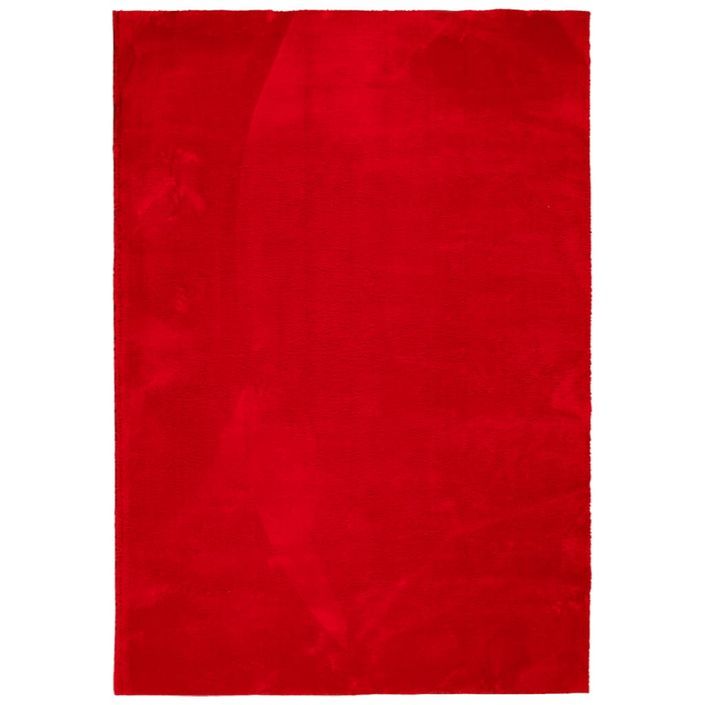 Tapis HUARTE à poils courts doux et lavable rouge 120x170 cm - Photo n°1