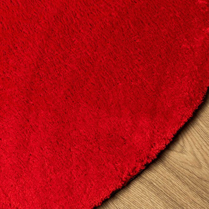 Tapis HUARTE à poils courts doux et lavable rouge Ø 160 cm - Photo n°4