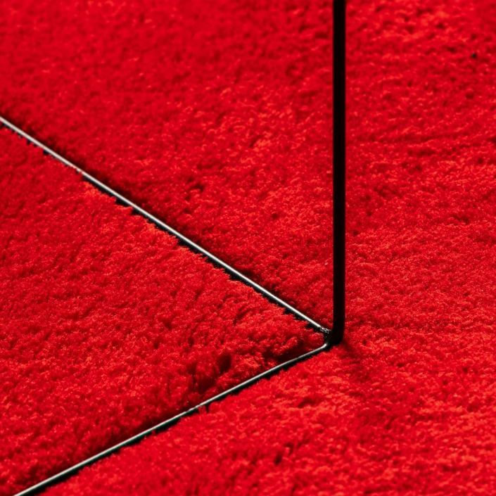 Tapis HUARTE à poils courts doux et lavable rouge Ø 160 cm - Photo n°8