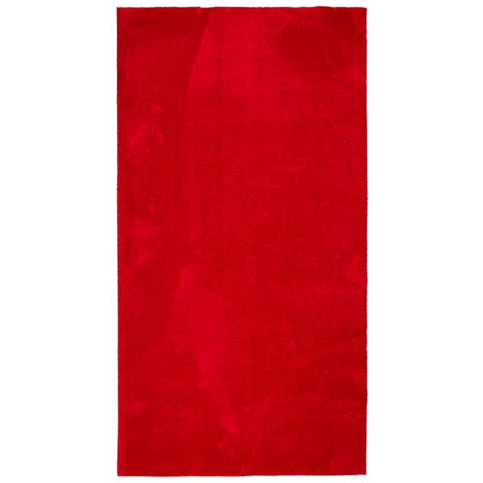 Tapis HUARTE à poils courts doux et lavable rouge 80x150 cm - Photo n°1